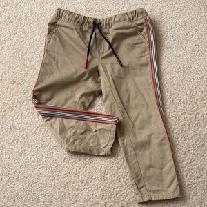 Burberry Tan Jogger Pants with Striped Sides